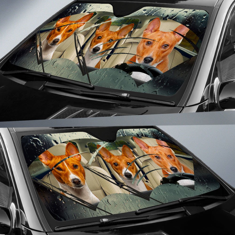 Basenji-Rainy Driving Car Sun Shade Cover Auto Windshield