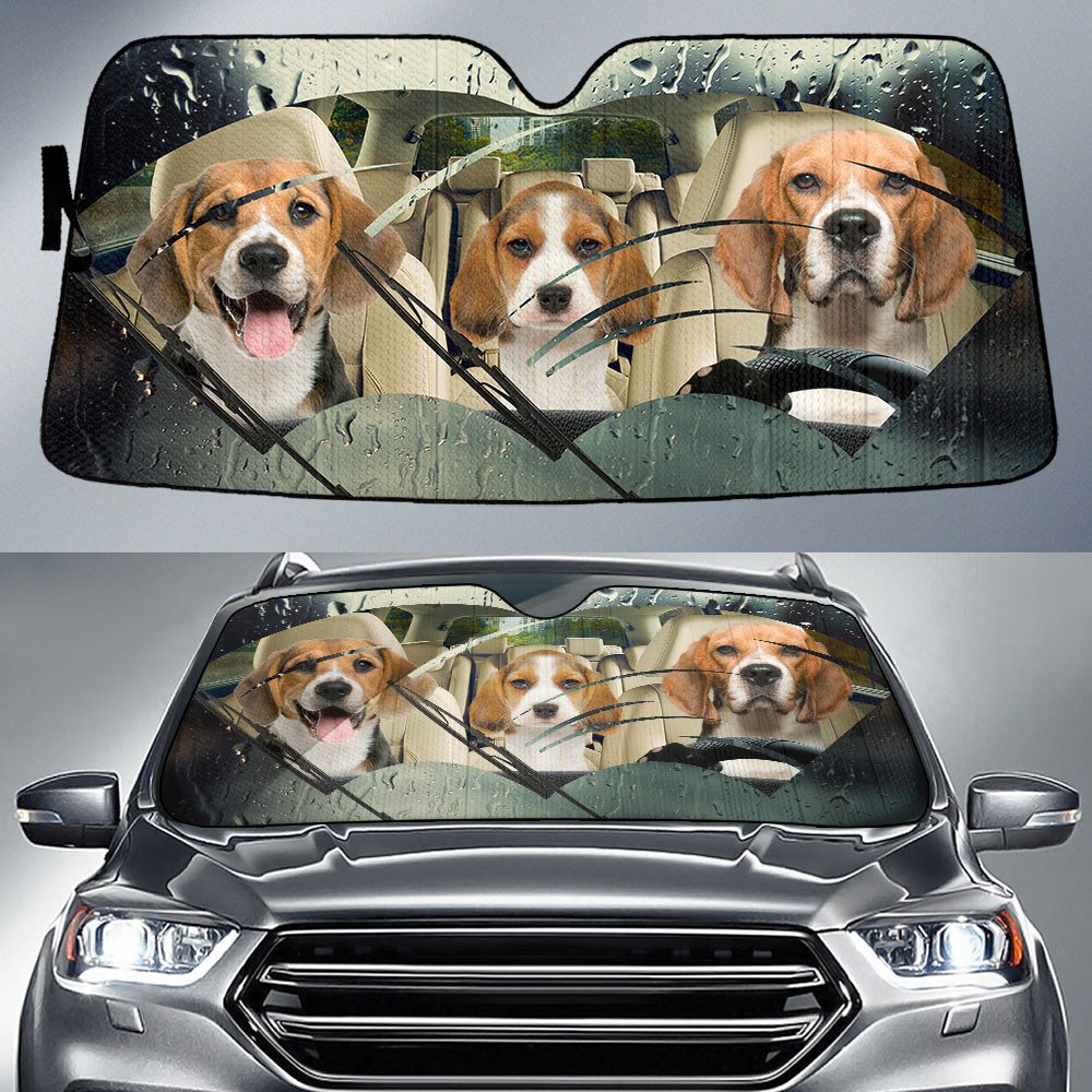 Beagle-Rainy Driving Car Sun Shade Cover Auto Windshield