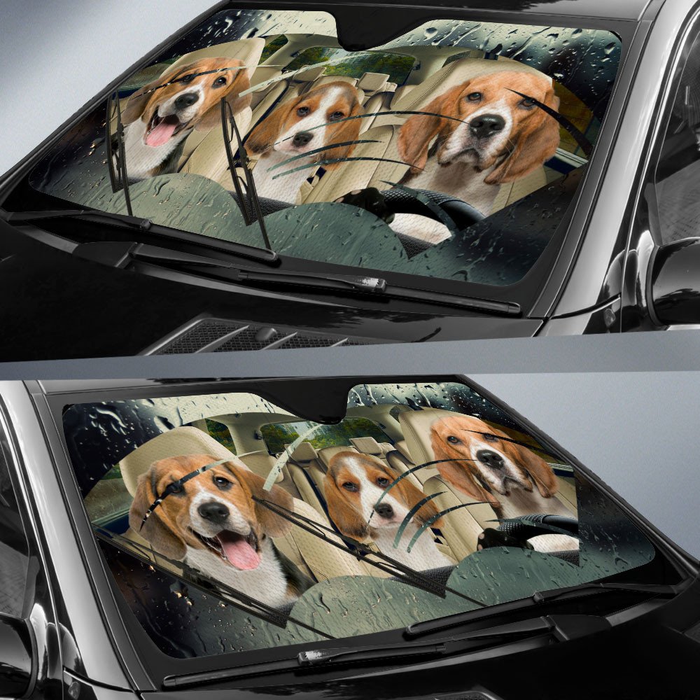 Beagle-Rainy Driving Car Sun Shade Cover Auto Windshield