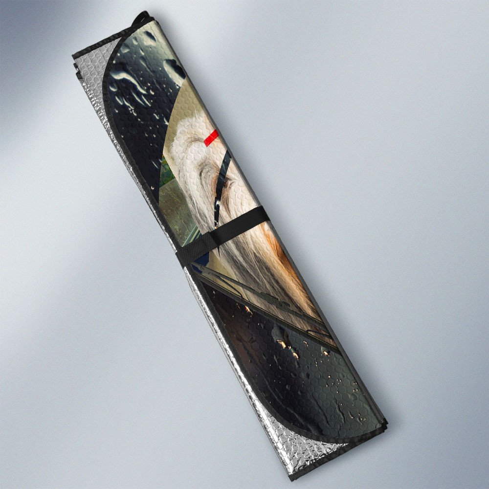 Bearded Collie-Rainy Driving Car Sun Shade Cover Auto Windshield