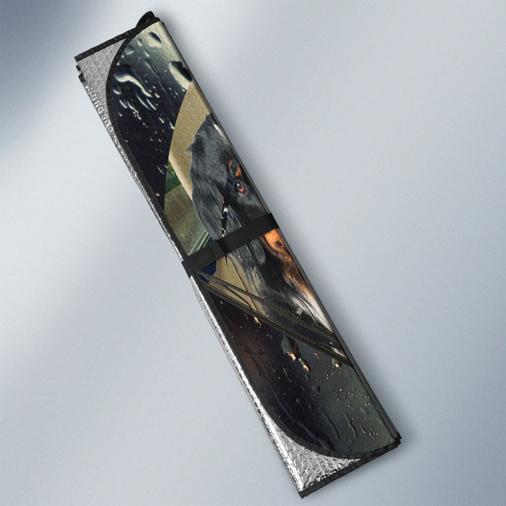 Bernese Mountain Dog-Rainy Driving Car Sun Shade Cover Auto Windshield