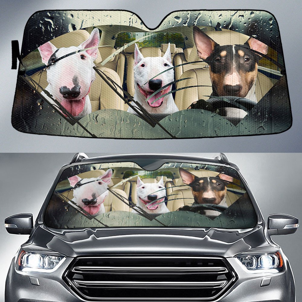 Bull Terrier-Rainy Driving Car Sun Shade Cover Auto Windshield
