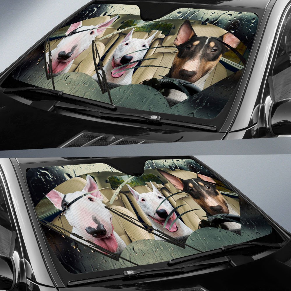 Bull Terrier-Rainy Driving Car Sun Shade Cover Auto Windshield