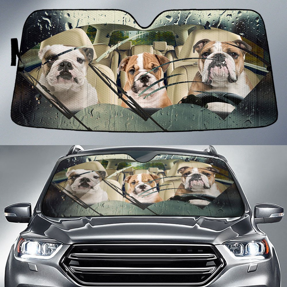 Bulldog-Rainy Driving Car Sun Shade Cover Auto Windshield