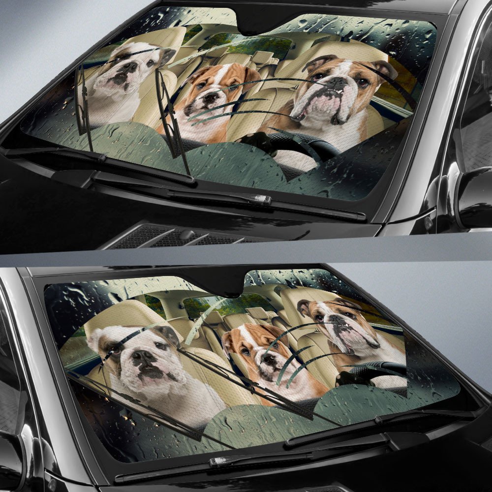 Bulldog-Rainy Driving Car Sun Shade Cover Auto Windshield