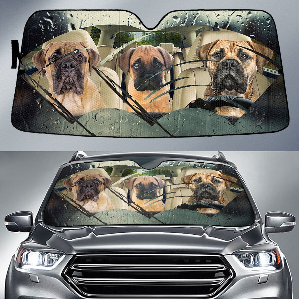 Bullmastiff-Rainy Driving Car Sun Shade Cover Auto Windshield
