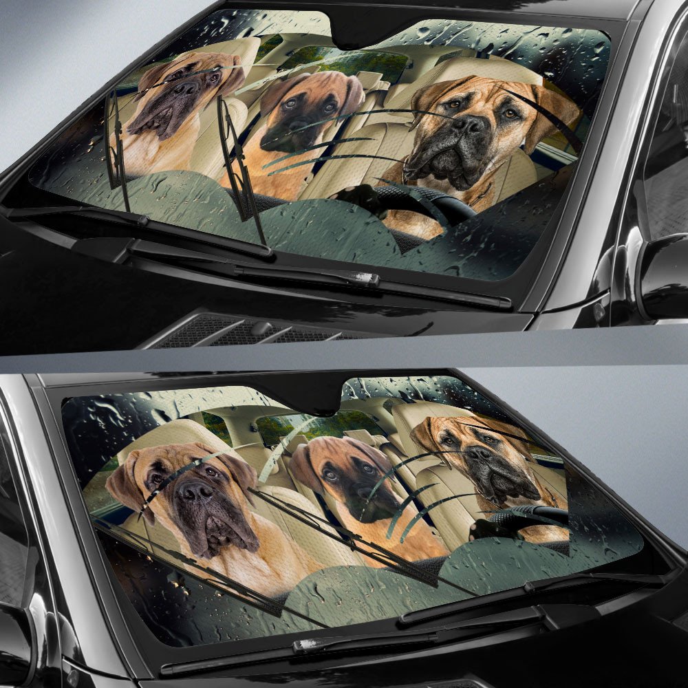 Bullmastiff-Rainy Driving Car Sun Shade Cover Auto Windshield
