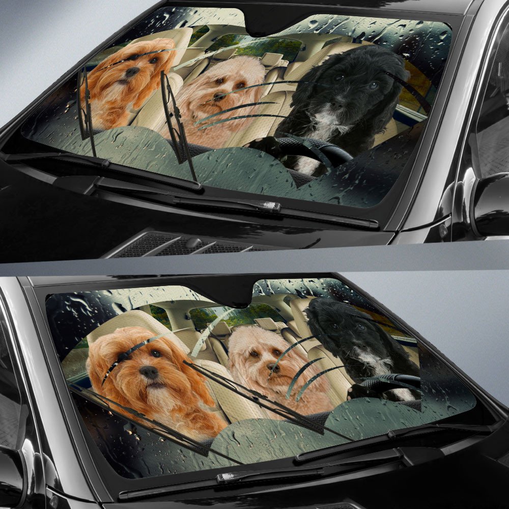 Cavapoo-Rainy Driving Car Sun Shade Cover Auto Windshield