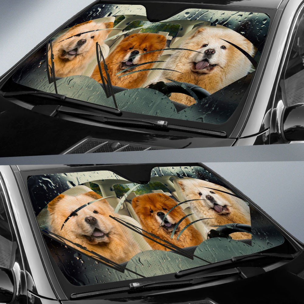 Chow Chow-Rainy Driving Car Sun Shade Cover Auto Windshield
