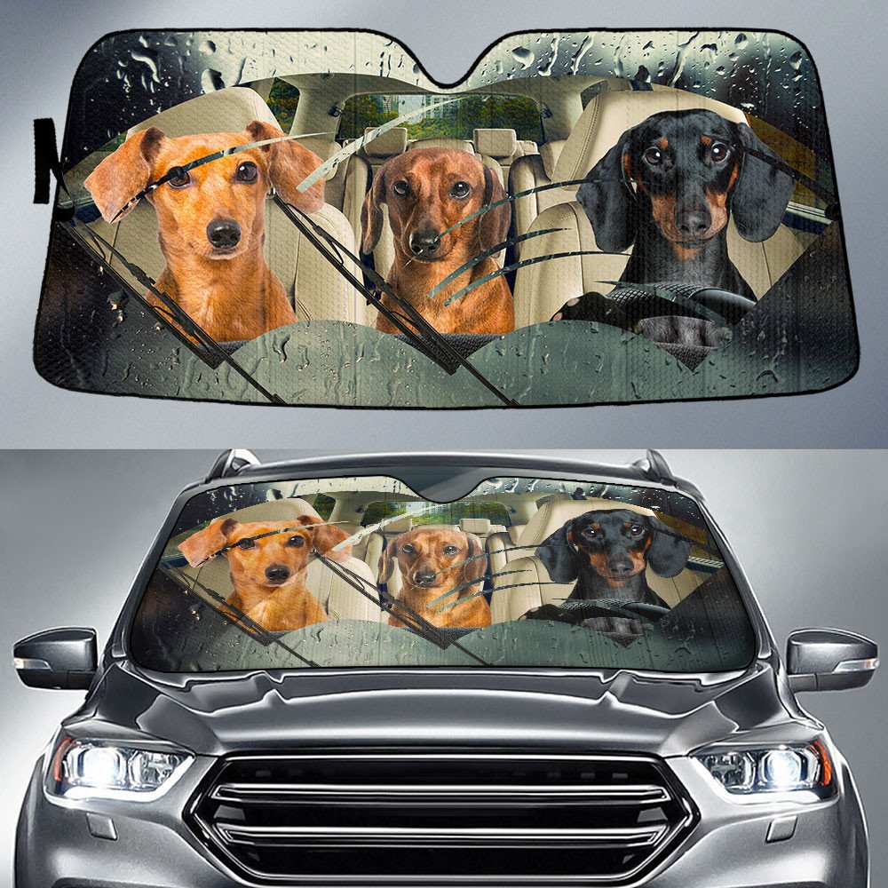 Dachshund-Rainy Driving Car Sun Shade Cover Auto Windshield