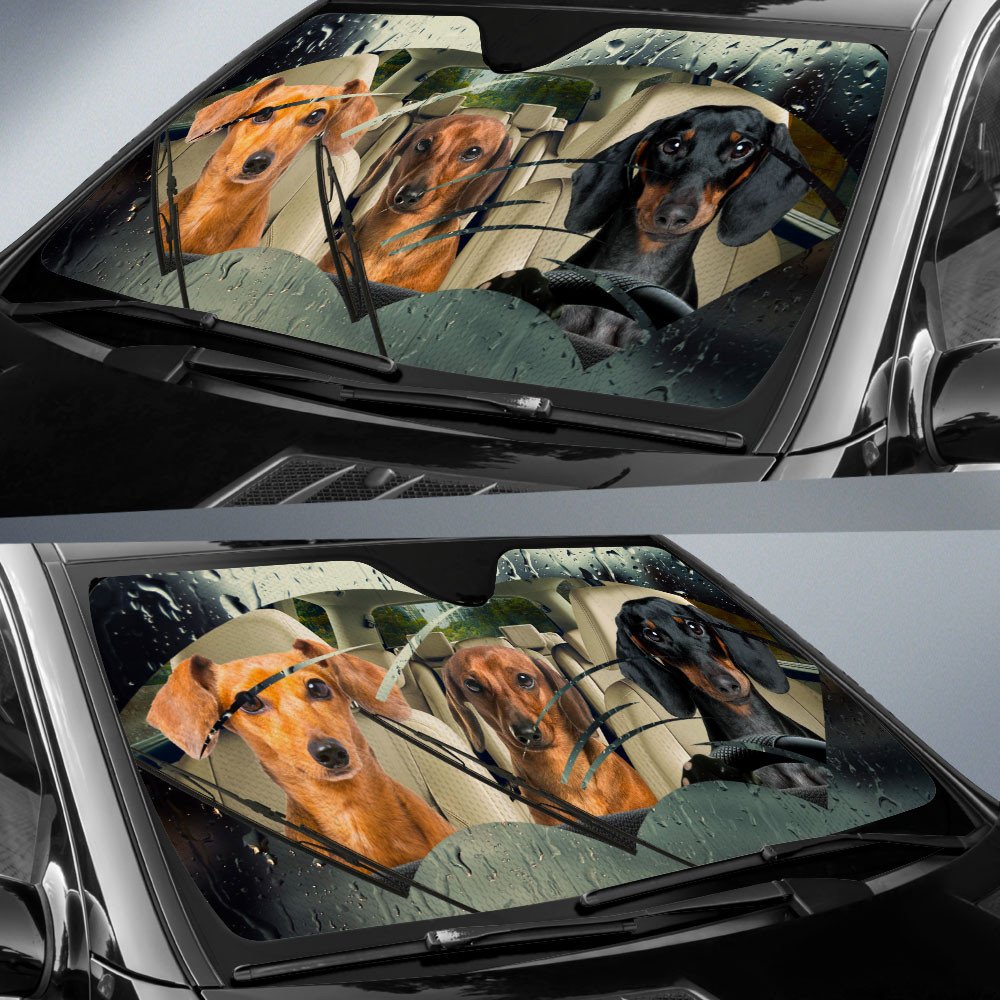Dachshund-Rainy Driving Car Sun Shade Cover Auto Windshield