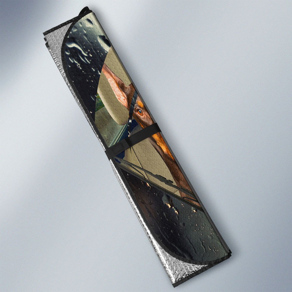 Doberman Pinscher-Rainy Driving Car Sun Shade Cover Auto Windshield