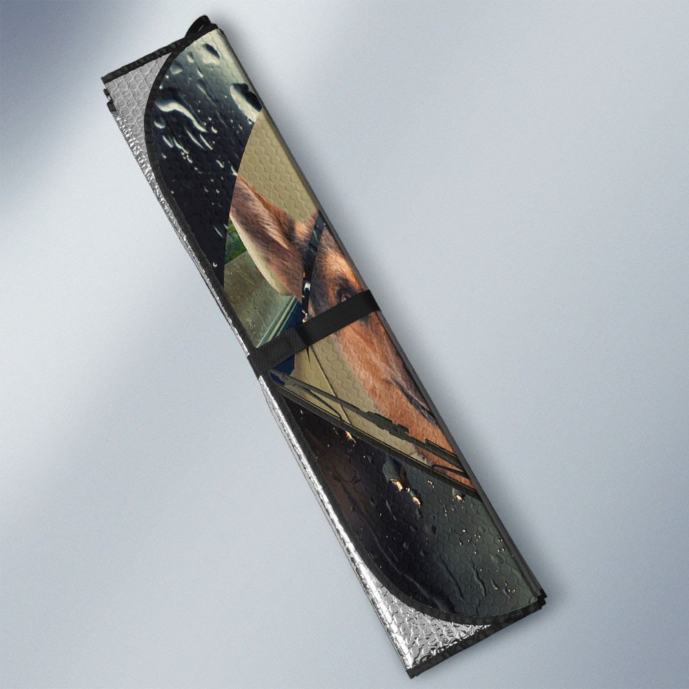 German Shepherd-Rainy Driving Car Sun Shade Cover Auto Windshield