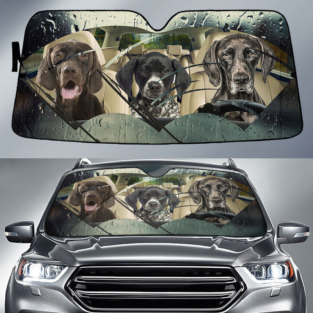 German Shorthaired Pointer-Rainy Driving Car Sun Shade Cover Auto Windshield