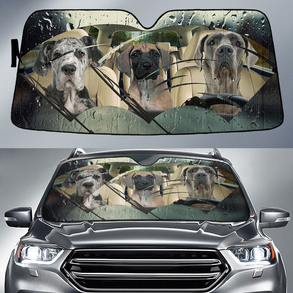 Great Dane-Rainy Driving Car Sun Shade Cover Auto Windshield