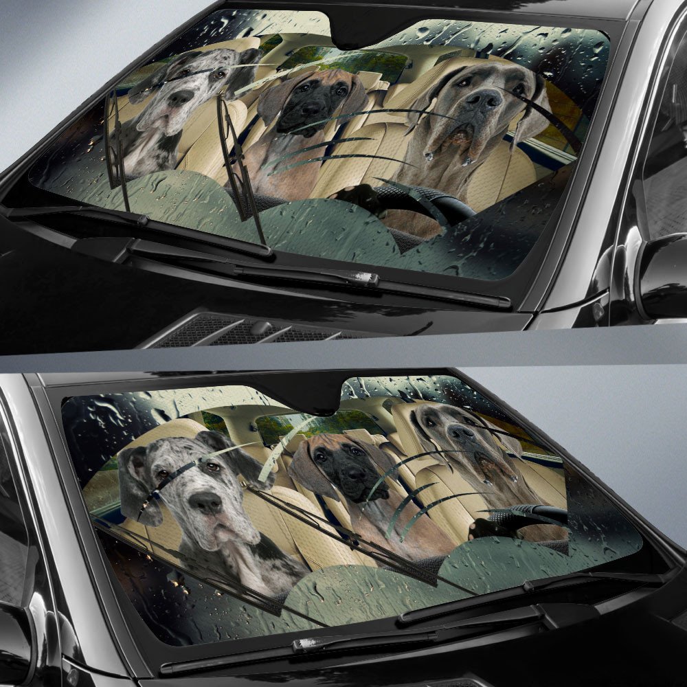 Great Dane-Rainy Driving Car Sun Shade Cover Auto Windshield