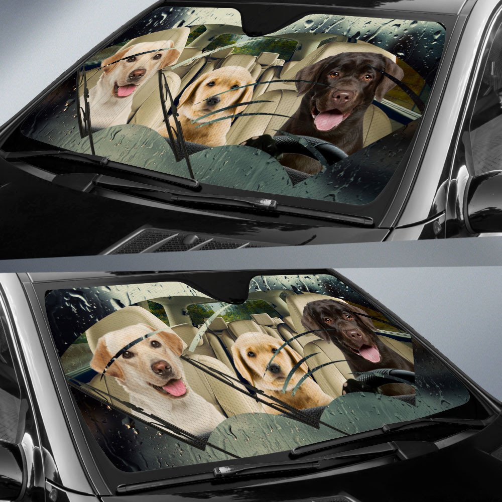 Labrador Retriever-Rainy Driving Car Sun Shade Cover Auto Windshield