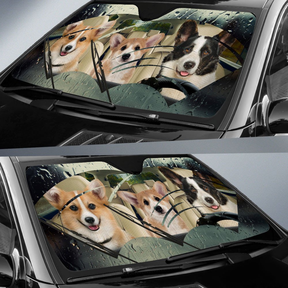 Pembroke Welsh Corgi-Rainy Driving Car Sun Shade Cover Auto Windshield