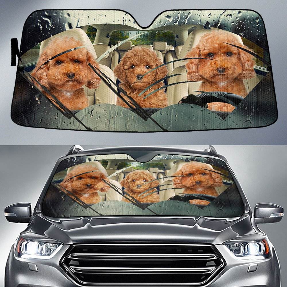 Poodle-Rainy Driving Car Sun Shade Cover Auto Windshield