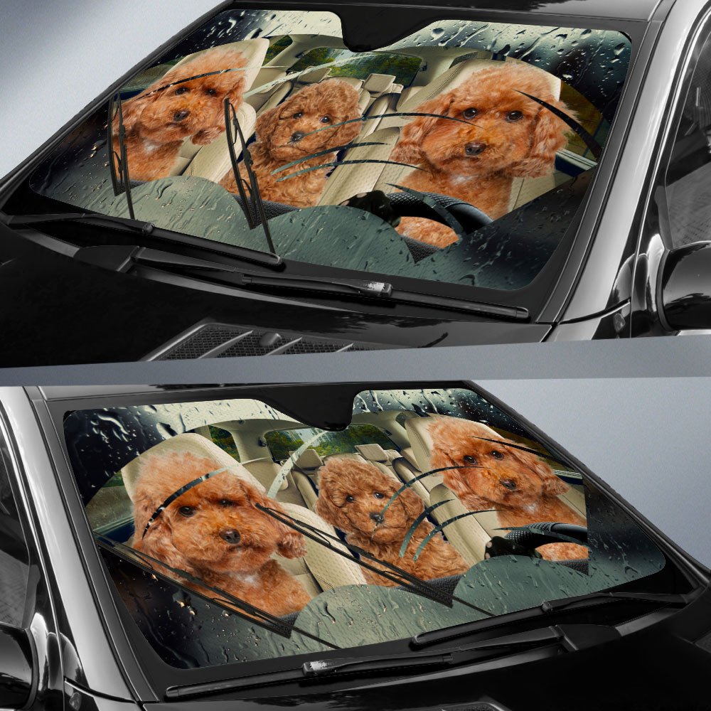 Poodle-Rainy Driving Car Sun Shade Cover Auto Windshield