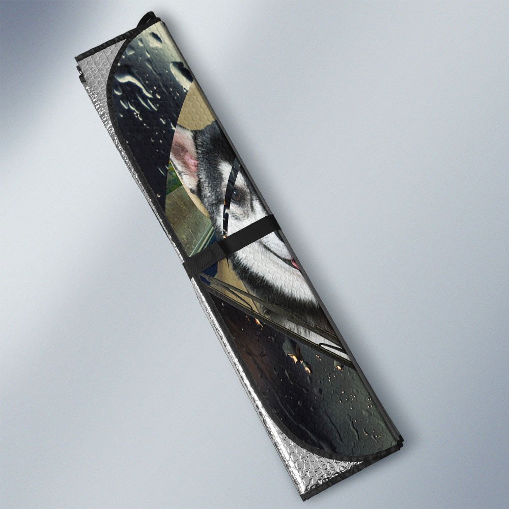 Siberian Husky-Rainy Driving Car Sun Shade Cover Auto Windshield