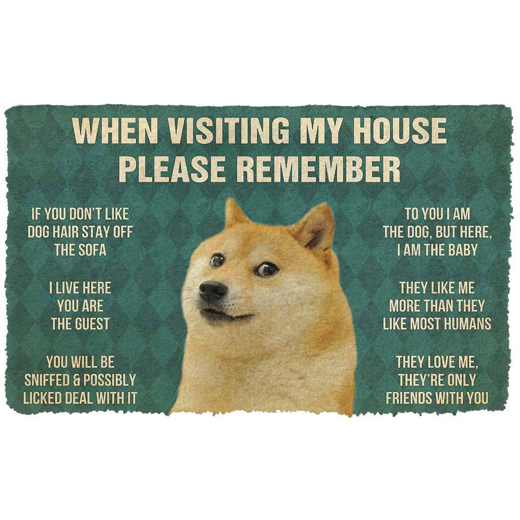 Noodever 3D 3D Please Remember Doges House Rules Doormat