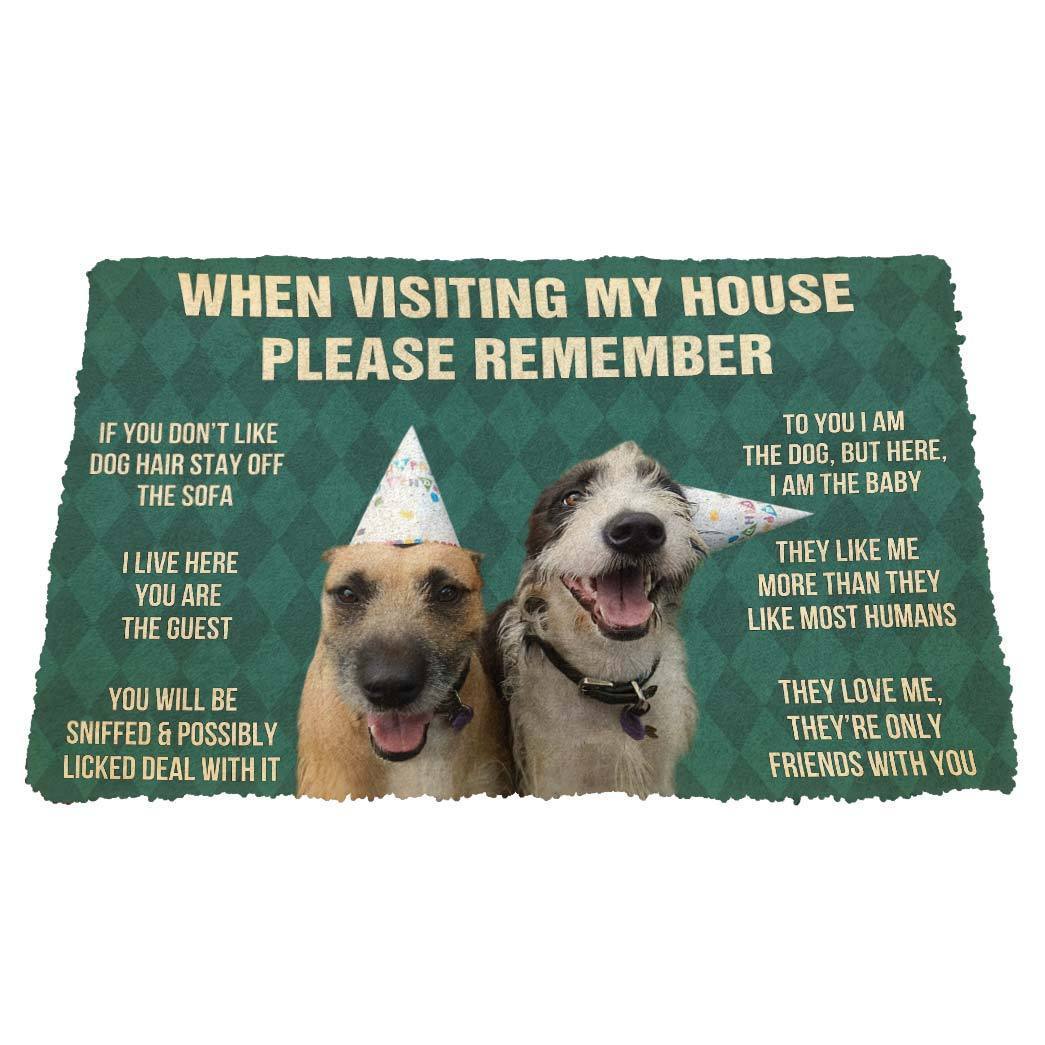 Noodever 3D Please Remember Dogs House Rules Doormat