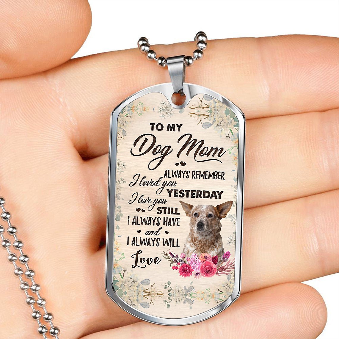 Dog Mom- RED Heeler-Luxury Necklace
