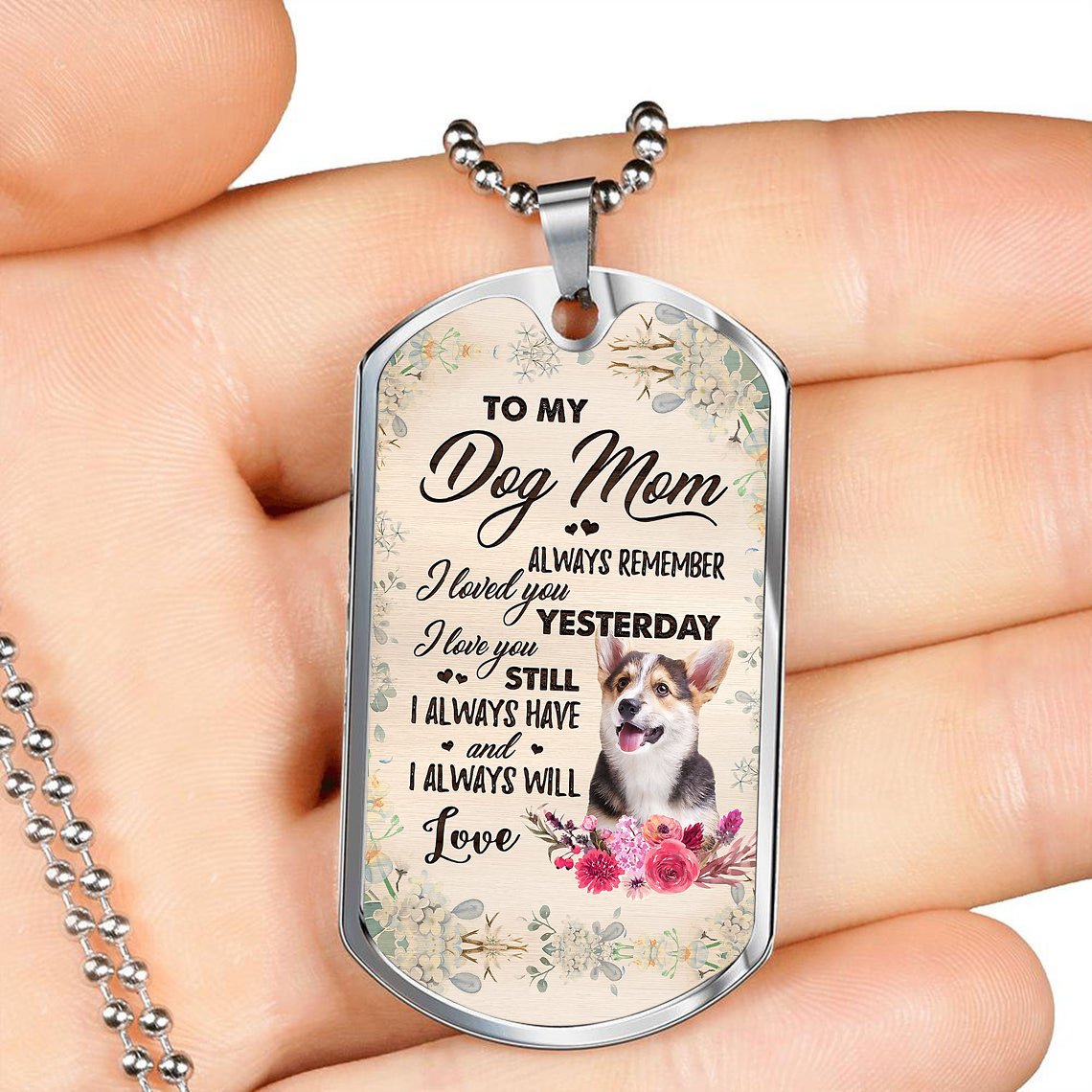 Dog Mom-Pembroke Welsh Corgi 1-Luxury Necklace