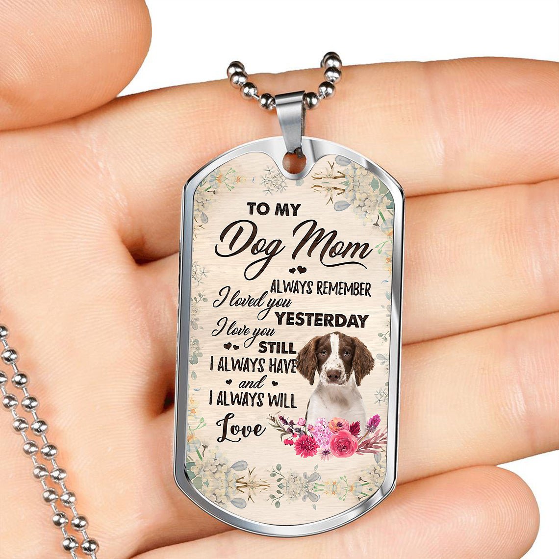 Dog Mom-English Springer Spaniel 1-Luxury Necklace