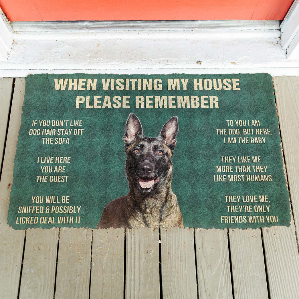 Noodever 3D Please Remember Dutch Shepherd Dogs House Rules Doormat