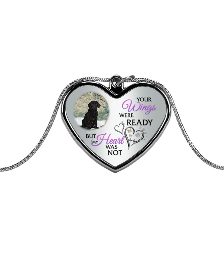 Bla-Labrador Your Wings Metallic Heart Necklace