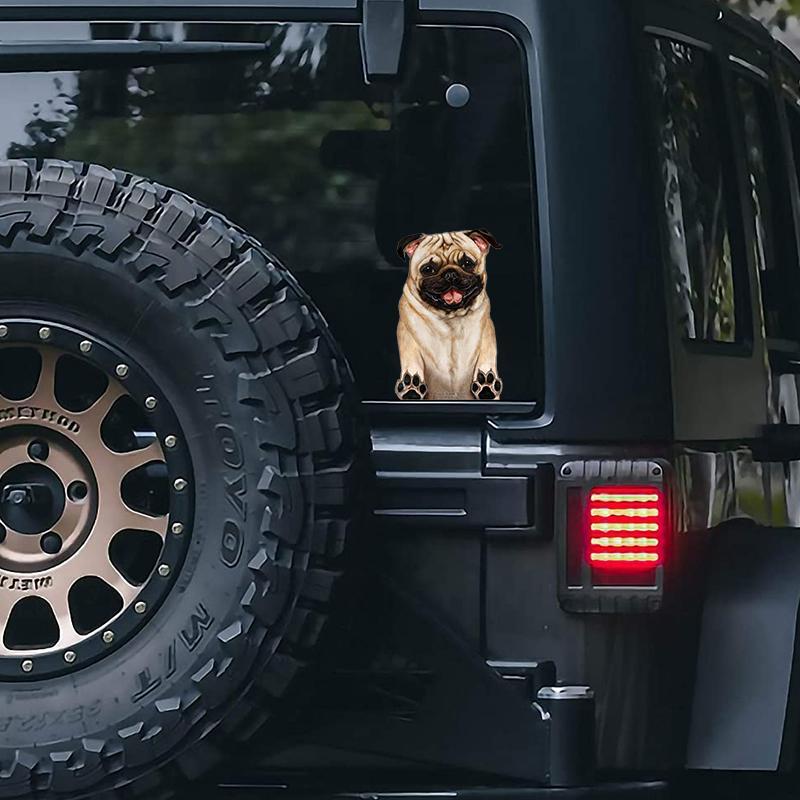 Pug (Fawn)-On The Move Window Car Sticker