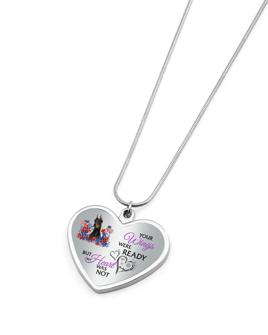Loyalty-Dobermann 1 Your Wings Metallic Heart Necklace