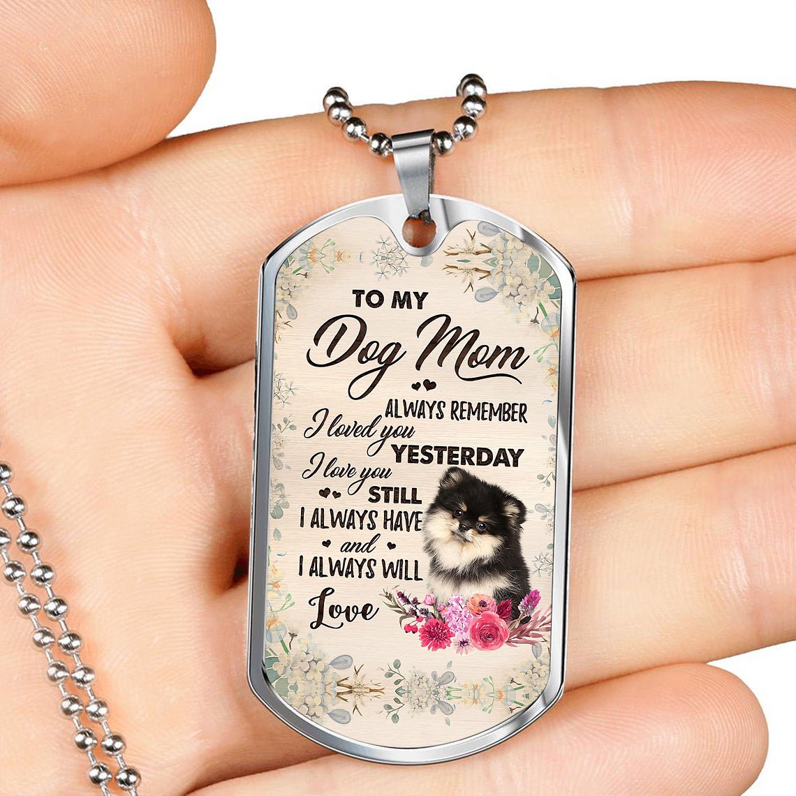 Dog Mom-Pomeranian 1-Luxury Necklace