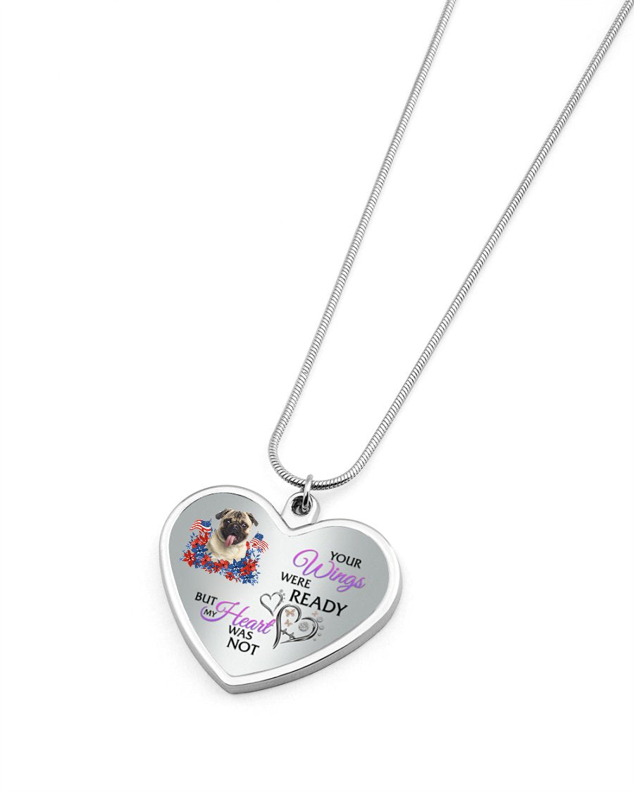 Loyalty-FAWN Pug 1 Your Wings Metallic Heart Necklace