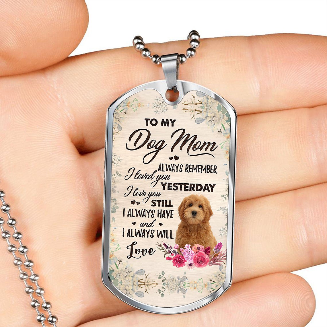 Dog Mom-RED Goldendoodle-Luxury Necklace
