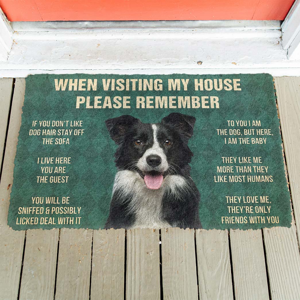 Noodever 3D Please Remember Border Collies House Rules Doormat