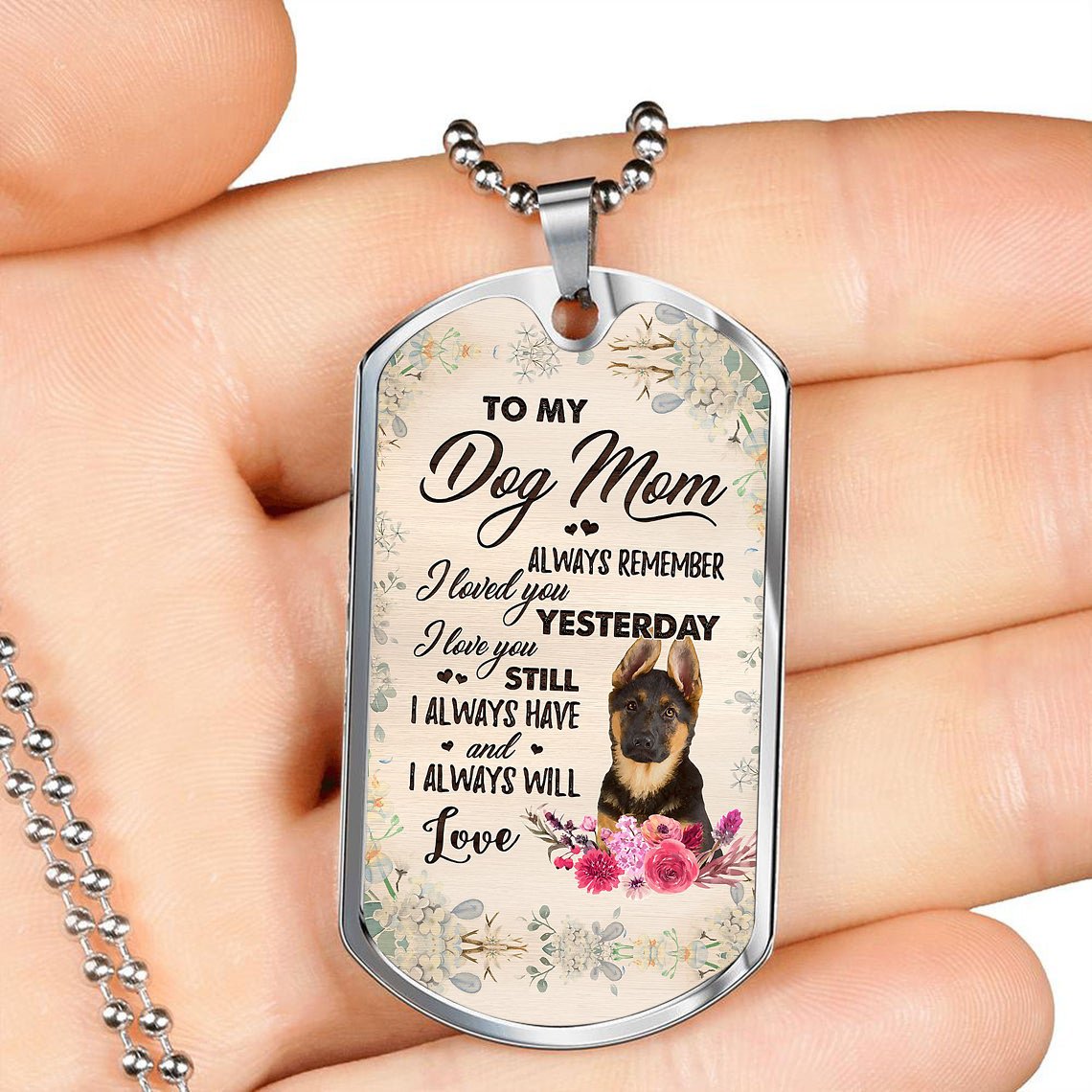 Dog Mom-German Shepherd 1-Luxury Necklace