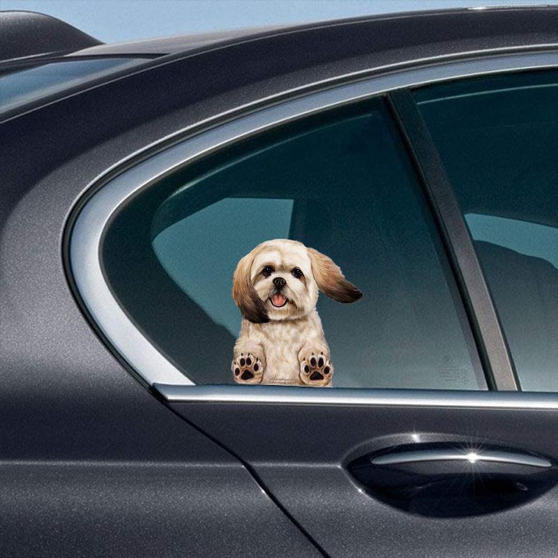 Lhasa Apso-On The Move Window Car Sticker