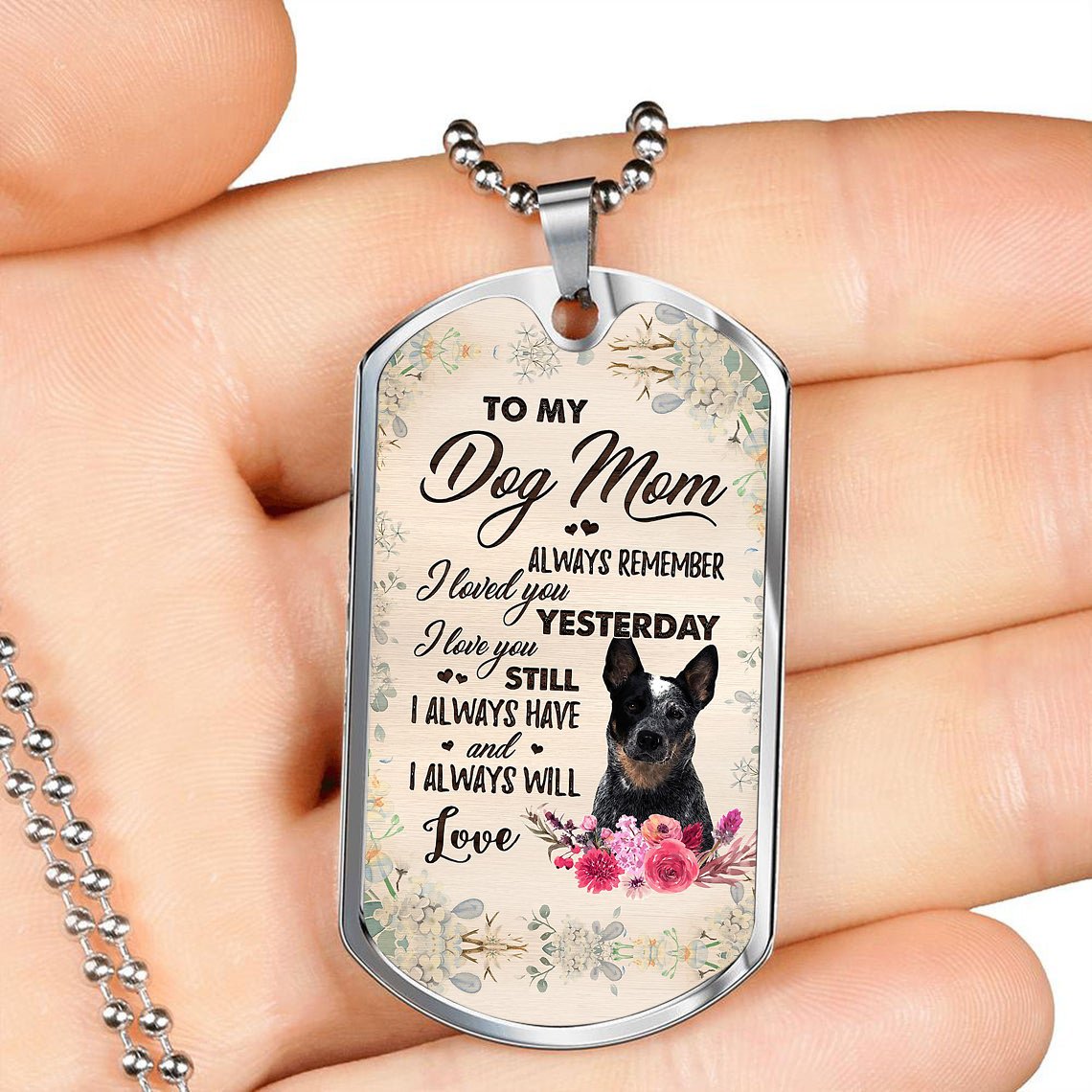 Dog Mom-BLUE Heeler-Luxury Necklace