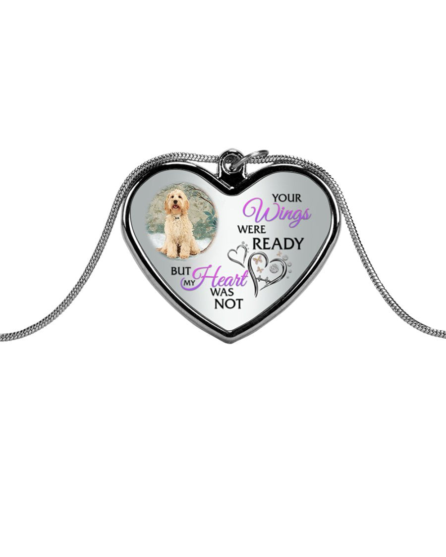 Cockapoo Your Wings Metallic Heart Necklace