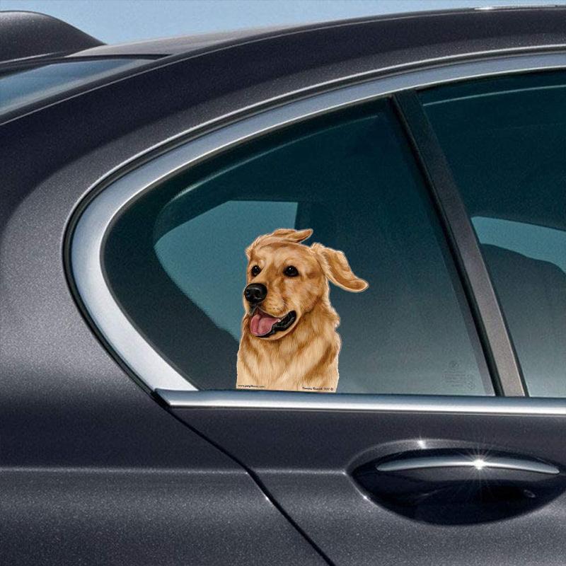 Golden Retriever-On The Move Window Car Sticker