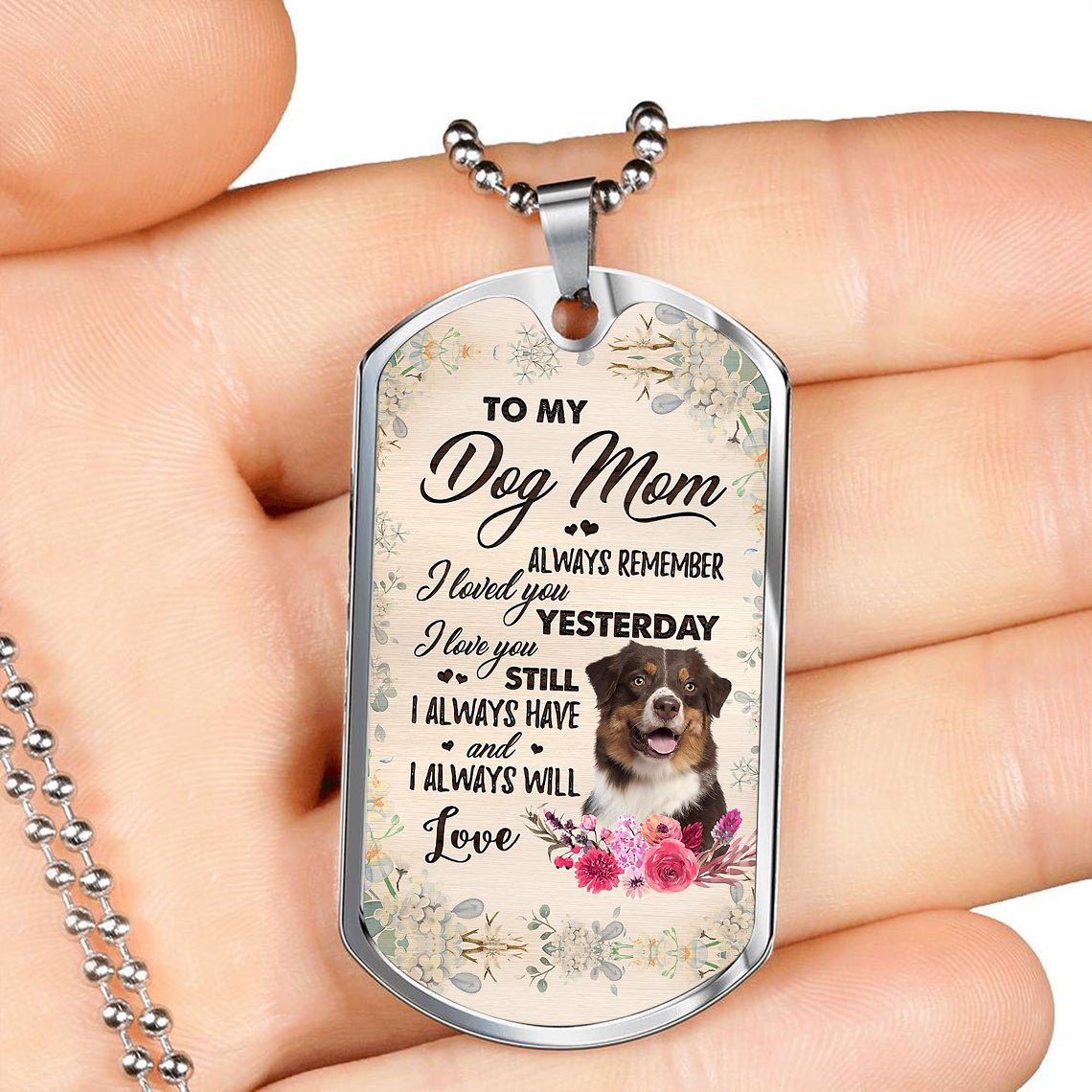 Dog Mom-Australian Shepherd 3-Luxury Necklace