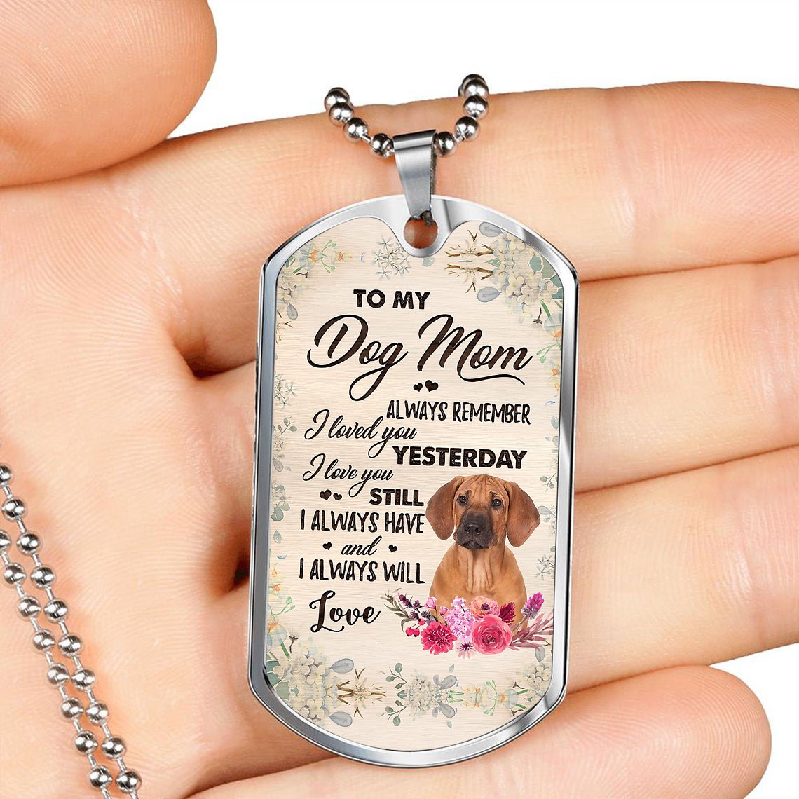 Dog Mom-Rhodesian Ridgeback-Luxury Necklace