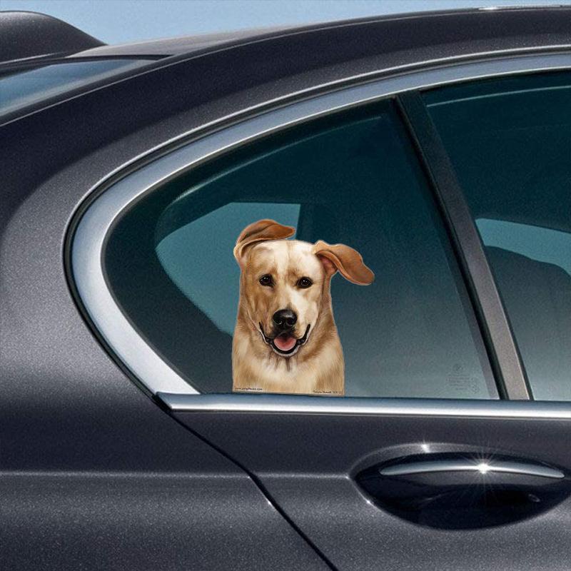 Yellow Labrador-On The Move Window Car Sticker