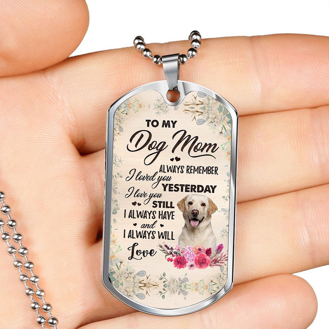Dog Mom-YELLOW Labrador-Luxury Necklace