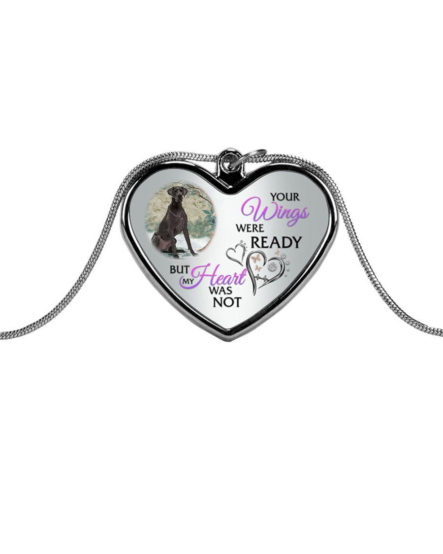 Great Dane Your Wings Metallic Heart Necklace