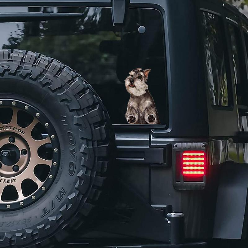 Schnauzer-On The Move Window Car Sticker