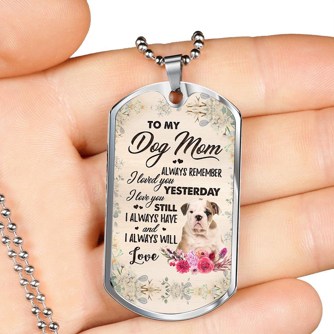 Dog Mom-Old English Bulldog 1-Luxury Necklace